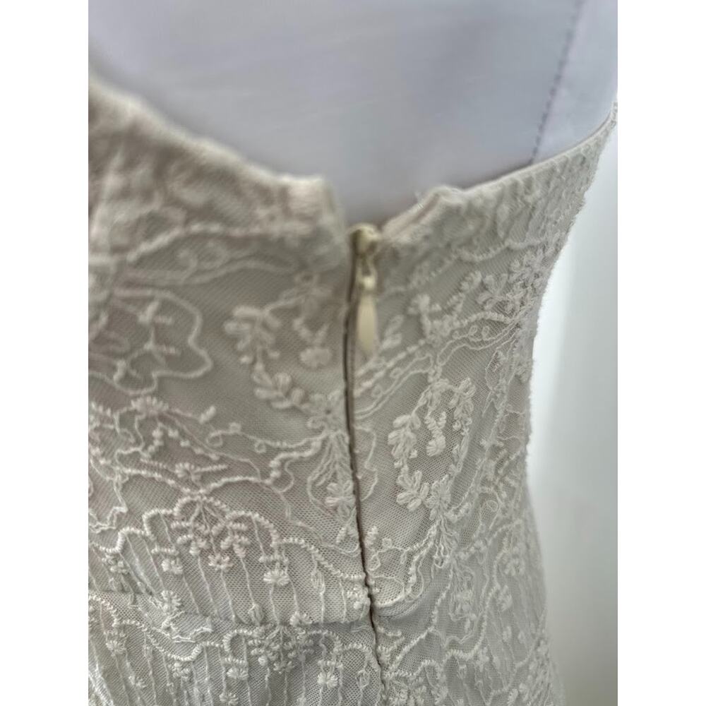 Zara Cream Lace Midi Slip Dress Size L Romantic Fairy Feminine Boho Wedding - Picture 7 of 11